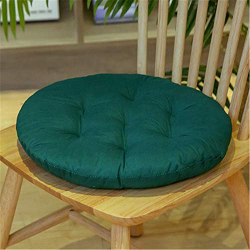 SWECOMZE 2er Set Sitzkissen, Sitzkissen für Gartenstuhl, Kissen Sitzauflage Stuhlauflage für Indoor und Outdoor 40x40 cm (Dunkelgrün,Runden)