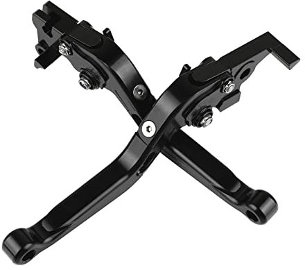 MZ-STORE CNC Aluminium Motorrad Einstellbar Faltbar Brems Kupplungshebel für Tenere 700 Tenere 700 Rally 2019-2021-Schwarz