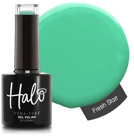 Halo Gel Polish 8ml - Fresh Start. UV/LED Gel Nail Polish, Long Lasting & Easy To Apply. Nail Art Colours For Manicure & Pedicure. Gel Polish For Professional & Home Use.