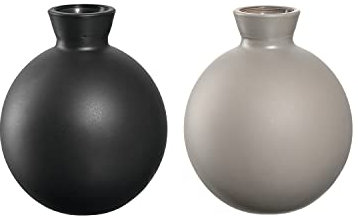 LEONARDO HOME CASOLARE Tischvase 4er Set, 2 x schwarz und 2 x beige Deko Vasen aus Glas, 9 x 7,5 x 7,5 cm (HxBxT), 170 g, 165 ml, 041677