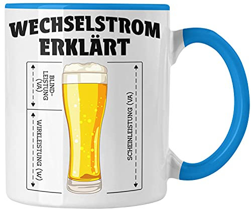 Trendation - Elektriker Geschenke für Männer Tasse Geschenk Elektriker Elektroniker Geschenkidee Sprüche (Blau)