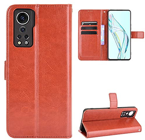 BellaCase ZTE Axon 30 5G Coque [Étui Portefeuille] [Fonction Support] [Slots pour Cartes] [Couverture à Rabat Magnétique] Compatible avec Le Smartphone ZTE Axon 30 5G(Marron)