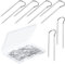 AIEX 100pcs U Shaped Sewing Pins, Stainless Steel Sewing U-Pins Craft Straight Pins Quilting Pins Curved Straight Pins Double Blocking Pins Fork Pins for Sewing Jewelry (Silver)