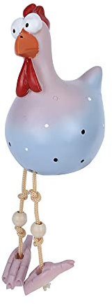 No application Huhn Deko Garten, 1 Stück Kunstharz Harz und Keramik Hahn Deko Ornament, Lustiger Garten Keramik Huhn Ornament, Outdoor Garten Tierfigur Gartenstecker, für den Garten, Hühnerhof(Blau)