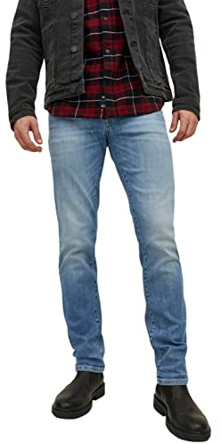 JACK & JONES Herren Jeans JJITIM JJDAVIS JJ 074 - Slim Fit - Blau - Blue Denim, Größe:33W / 34L, Farbvariante:Blue Denim 12229815