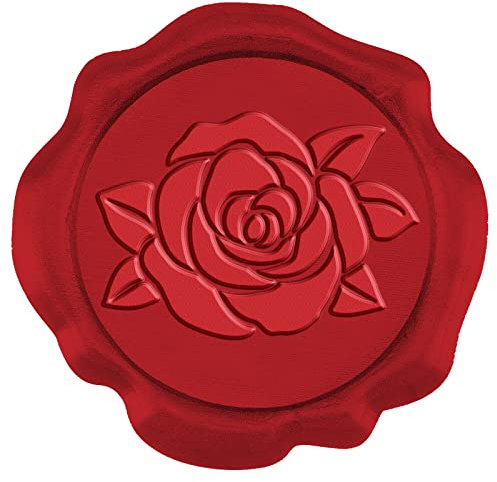 craspire Wachssiegel-Aufkleber, Rose, Blume, Wachssiegel, 50 Boxen, Rot, Selbstklebend, Umschlag-Siegel-Aufkleber, 1 Zoll/1.18 mm, Für Hochzeitseinladungskarten, Geschenkverpackung, Scrapbooking