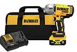 DEWALT 20V MAX Cordless Impact Wrench Kit, 20V MAX, 1/2 Hog Ring with 4-Mode Speed, Includes Battery, Charger and Kit Bag (DCF900P1)