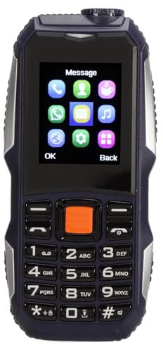ASHATA Mini Seniors Dual SIM Dual Standby Unlocked Cell Phone, 1.8in Screen Rich Functions Noise Free Elderly Phone with Strong Flashlight Big Battery(Blue)