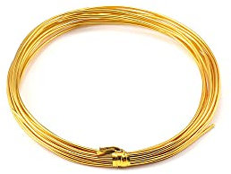 10m Basteldraht 1.0mm, Aluminium Craft Draht Blumendraht Aluminiumdraht Dekodraht Bindedraht für Blumengestecke, DIY Handwerk Dekorieren Schmuck Kranzherstellung, Schmuckdraht zum Basteln,Gelb