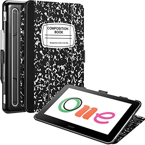FINTIE Cover per Wacom One Drawing Tablet 13.3, Trifold Stand Sottile Leggera Case Protettiva Cover per 13.3 Pollici Wacom One Drawing Tablet, Composition Book