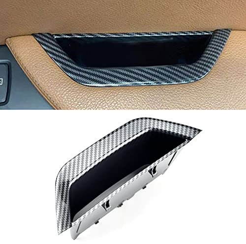 MKptopia RHD New Car Interior Door Armrest Panel Cover Handle Storage Box Armrest Frame Compatible with B-MW X3 X4 F25 F26 2011-2017-Carbon Fiber