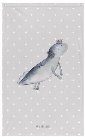 Mr. & Mrs. Panda Wandteppich Axolotl Schwimmen - Geschenk, Wandbehang, Wandbild, Wandtuch, Lösungen, Kinderzimmer Deko, schwimmt, Dekoration,