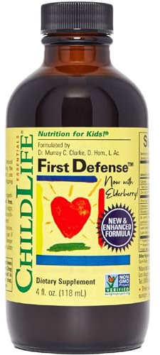 ChildLife Essentials, First Defense, vegane Tropfen mit Zink und Pflanzenextrakten, für Kinder, 118ml, Laborgeprüft, Vegetarisch, Glutenfrei, Sojafrei, Gentechnikfrei