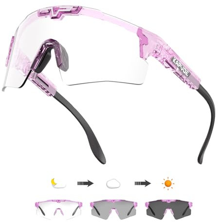 KAPVOE Photochrome Fahrradbrille Männer Frauen Klar Sport Sonnenbrille Einstellbare TR 90 Rahmen Mountainbike Sonnenbrille MTB Fahrradfahren