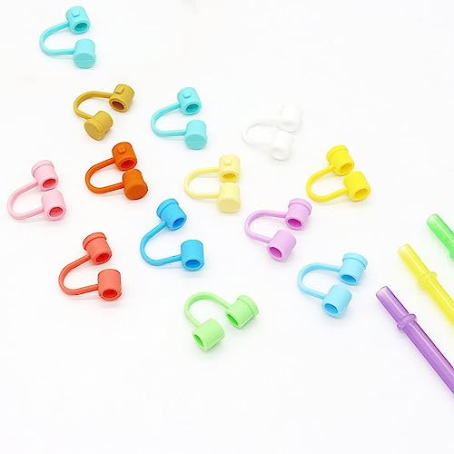 12pcs Silicone Straw Tips Cover Caps, Straw Cover for Stanley, Dust-Proof Drinking Straw Reusable Straw Tips Lids for 6-8mm Stanley Cup Funy Decoration, 12 Colors.