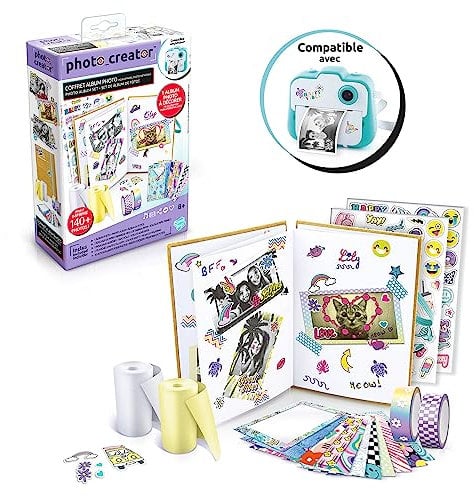 Canal Toys Fotoalbum, Sofortdruck, kompatibel mit Creator-kompatibel, mit 2 Papierrollen, 2 Stickerbögen und 20 selbstklebenden Bilderrahmen, 007-Kanal Toys, CLK 007, mehrfarbig