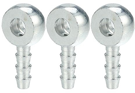 A ABSOPRO Raccord Universel pour Raccord Banjo Adaptateur de Ligne de Carburant pour Moto Voiture Ton Argenté - Lot de 3 ID 6 DE 6 mm