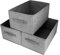 Storage Baskets, Set of 3, Grey, Foldable Fabric Storage Baskets, Rectangle Basket, Shelves and Wardrobes, Grey Boxes, Box, Unit Cubes