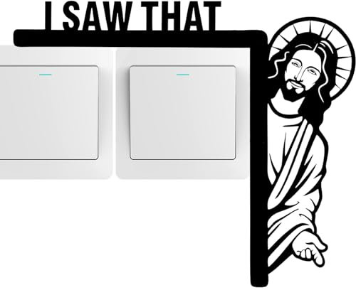 HUNYA Jesus Türecke - Kreative und lustige Holzrahmen-Eckdekoration,Lustige christliche Wohndekoration für Spiegel, Schrank, Stuhl, Schublade, Möbel, Tür, Fensterrahmen, Dekoration