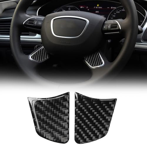 FINMOKAL Karbonfaser-Auto-Lenkrad-Aufkleber-Abdeckung für Audi A6 2012–2018