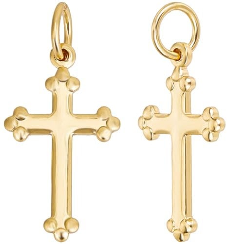 CREATCABIN 30 Stück 18K Vergoldete Kreuz-Anhänger,Vintage-Antik-Charms,Goldenes Messing Mit Loch,Geschenke Für Die Schmuckherstellung,DIY-Bastelbedarf,Halsketten,Ohrringe,Armbänder,Weihnachten,10x18mm