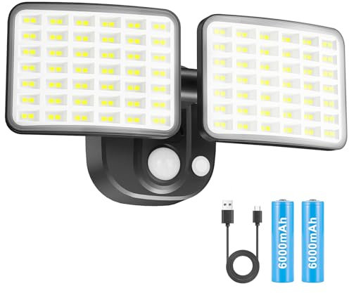 YTKIH Rechargeable Battery Lights of 2-3 Months Endurance, 3000LM Super Bright Motion Sensor Security Lights, USB Charging LED Flood Light for Outdoor for Garage/Yard/Entryways/Patio/Garden