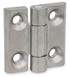 Ganter Normelemente GN 237.3-NI-60-60-A-GS Schwerlastscharnier Edelstahl NI, Silber, 60x60mm