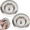 (Set of 2) Stainless Steel Kitchen Sink Strainer Plug with Upgrade Handle, Standard Strainer Drain Protector for Bathroom/Kitchen, Hair Catcher for Bathtub/Shower 3 inches 7.5 cm