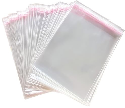 Zydiwo 400 Stück OPP Tütchen Selbstklebend Plastiktüten Cellophantüten Klein Flachbeutel Transparent Weihnachten Tüten Klar Zellophantüt (14 * 16cm)