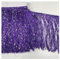 Yurosiay Bordo con frange di larghezza 20 cm, con paillettes, colorato, frange, bordatura a nappe, accessori da cucito, bordatura a frange, per costumi, vestiti, artigianato, viola, 3 metri