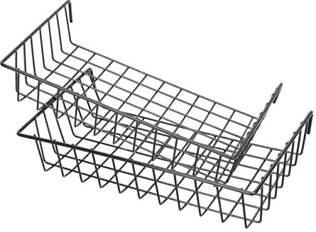 Luxshiny 2stücke Wandkorb Draht Wand Organizer Zum Hängen Für Gitterpaneel Regal Lagerung Körbe Mit Haken Für Esszimmer Wohnzimmer Schlafzimmer