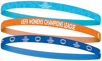 UEFA Frauen Champions League Stirnbänder – 3er-Pack, Damen, Mädchen, Geeignet für Sport, Fußball, Yoga, Pilates, Laufen, Radfahren