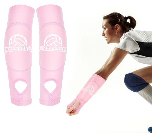 JIEYAO 1 Paar Volleyball Armschoner, Unterarmschoner mit Anti-Rutsch Schutzpolster und Daumenloch Elastische Volleyball Armmanschetten Unterarmschutz Arm Sleeves Zubehör für Armschutz Jugend Kinder
