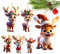 Hirsch-Weihnachtsschmuck im Bauernhaus-Stil, Hirsch-Weihnachtsschmuck für den Weihnachtsbaum, 2D-Acryl-Familien-Hirsch-Anhänger, Winterornamente im 6er-Set für Weihnachtsbaum-Feiertagsdekorationen