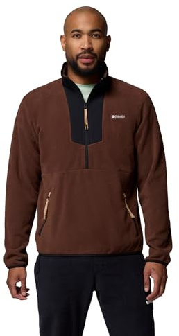 Columbia Sequoia Grove Fleece-Überzieher, halber Reißverschluss, Tabak, Schwarz, Größe XXL