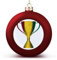 Rote Trophäen, Motiv: Flagge der Guinea-Nationen, Weihnachtsball-Ornament – Trophäen, Meerschweinchen-Flagge, Weihnachtskugel, hängende Ornamente, Andenken, Souvenir für Weihnachtsbaum, Dekoration,