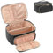 Make-up-Tasche, Tragbare Kosmetische Tasche, Reise-Make-up-Fall-Organisator der großen Kapazität, Schwarz für Frauen-Toilettentasche für Mädchen, die mit Griff und Teiler Reisen (B-schwarz)