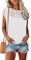 WNEEDU Womens Summer T Shirts Lace Tops Cap Short Sleeve Tshirt Crew Neck Casual Blouses Elegant 2025 New White XL