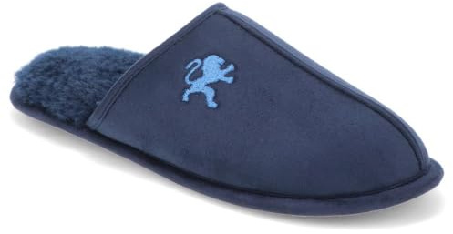 Pavers Faux-Fur-Lined Mule Slippers - Navy Size 11