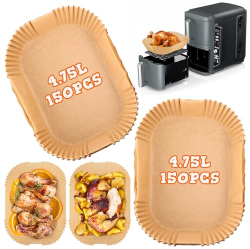 FTUREERA 300 Stück Backpapier für Heißluftfritteuse Kompatibel mit Ninja Double Stack XL SL400EU, Airfryer Backpapier für Ninja SL400EU 9.5L Heißluftfritteuse