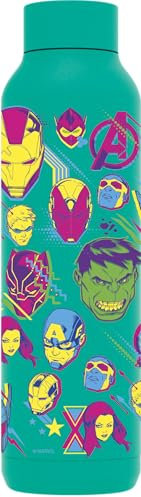 Quokka Borraccia termica in acciaio inox solido giada verde 630 ml Avengers Neon