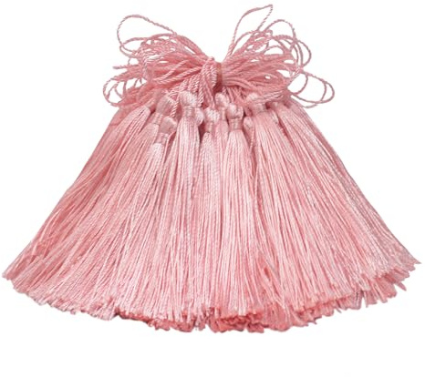 100 pezzi 13cm Ciondoli Nappe Setose Fatti a Mano DIY-Rosa Chiaro | Nappe Decorative per Creazioni e Regali Fai da Te,Segnalibri,Gioielli,Borse,Portachiavi,Ghirlande e Accessori Feste