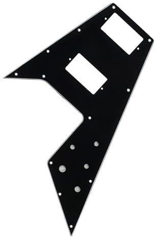 Schlagbrett für E-Gitarre Schwarz 1 Stück 3-lagig für V-Typ-Gitarrenteile und Zubehör Pickguard Backplate Set