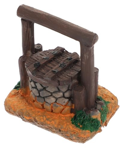 Kisangel Vintage Steinbrunnen Figur aus Kunstharz für Mikrolandschaften | Realistische Ausführung, Glatte Oberfläche, Sicher Verarbeitet, als Bonsai Zubehör und Minihaus Dekor Nutzbar