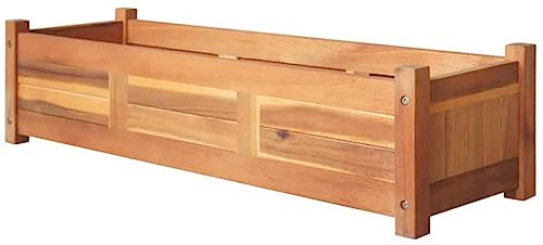 Garten-Hochbeete 2 STK. Akazienholz 100x30x25 cm Blumenkübel Outdoor Blumenübertopf Groß Blumentopf Hoch Innen Pflanztöpfe für Garten Balkon Parks Innenhof