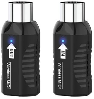 Receptor inalámbrico Midi Transceptor 10M Rango disponible Sistema de Guitarra Adaptador MIDI Transceptor para teclado de piano digital