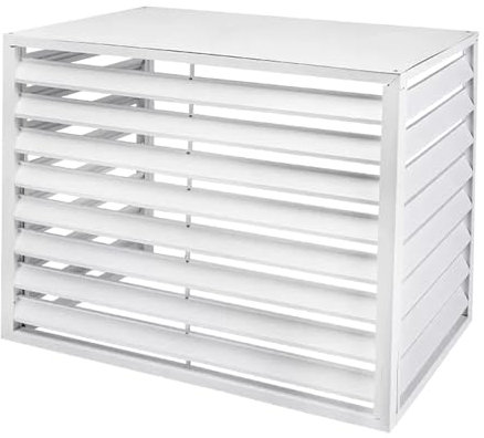 MMleYN Aluminium Zaun Klimaanlagen Rack Versteckte Klimaanlagen-Abdeckung Klimaanlagen-Abdeckung Sichtschutz Außenzaun Geeignet Für Den Innen- Und Außenbereich(White,110x60x80cm)