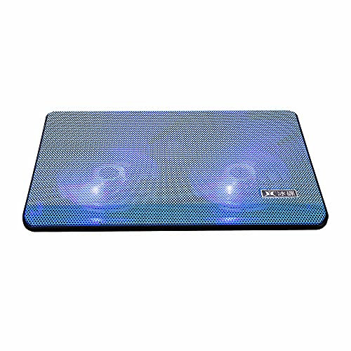 Base di raffreddamento per laptop blu con doppia ventola da 140 mm e 2 porte USB per laptop da 17 pollici, soluzione di raffreddamento silenziosa ed efficiente