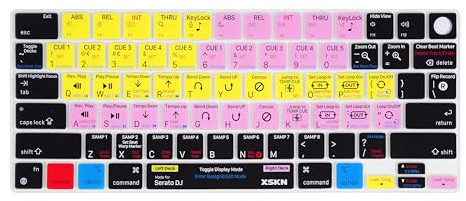 XSKN Keyboard Silicone Cover Skin for MacBook Pro/Air with Touch ID 14.2 16.2 13.6 15.3 Inch M1 M2 M3 M4 Pro Max Chip (US Layout, Serato DJ Shortcuts)