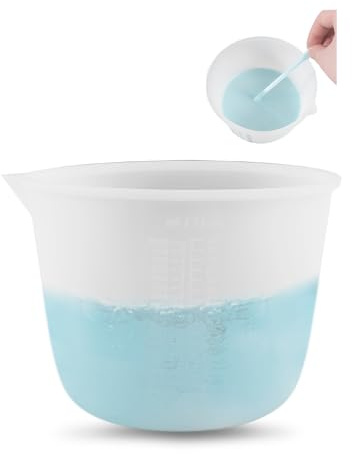 HMCEY Bicchiere Dosatore In Silicone 1000 ml,Misurini Graduati In Silicone Measuring Cup,Misurino per Resina Epossidica,Contenitore Graduato per Liquidi,Bicchiere Minipimer,Tazza di Misurazione